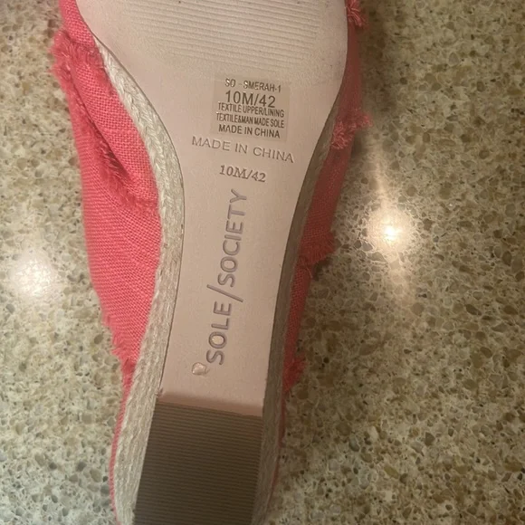 Sole Society Red Casual Bowknot Comfy Slip On Sandal Size 10 - Picture 6 of 7